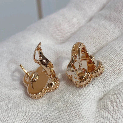 [Riva Jewelry ]CLOVER MEDIUM 1 MOTIFS CARNELIAN  DIAMOND earrings