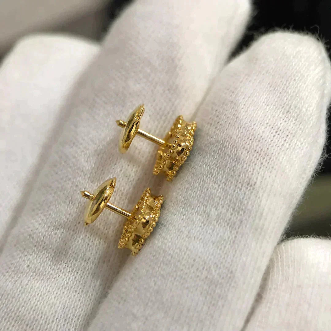 [Riva Jewelry ]CLOVER MINI 9.5MM MALACHITE  EARRINGS