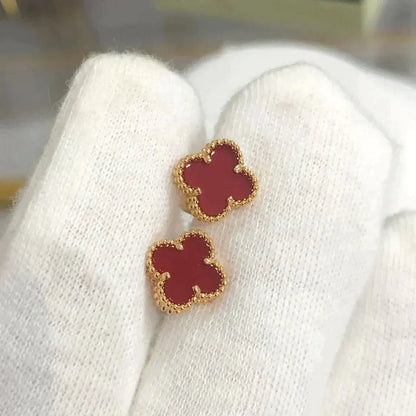 [Riva Jewelry ]CLOVER MINI 9.5MM CARNELIAN EARRINGS