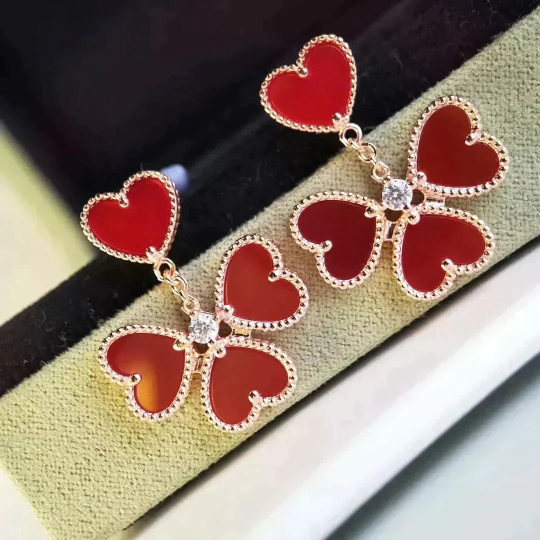 [Riva Jewelry ]SWEET CLOVER CARNELIAN EARRINGS