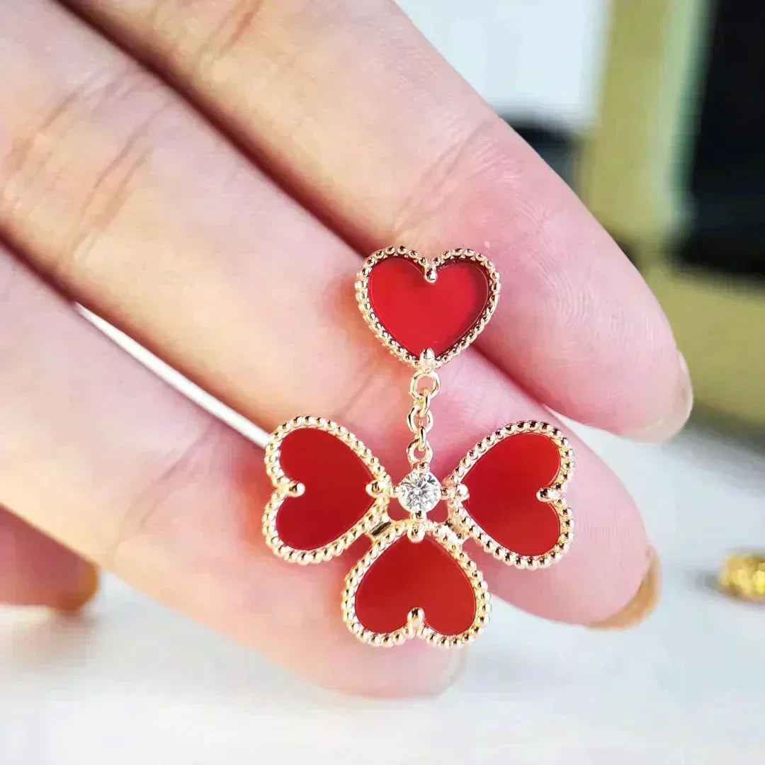 [Riva Jewelry ]SWEET CLOVER CARNELIAN EARRINGS