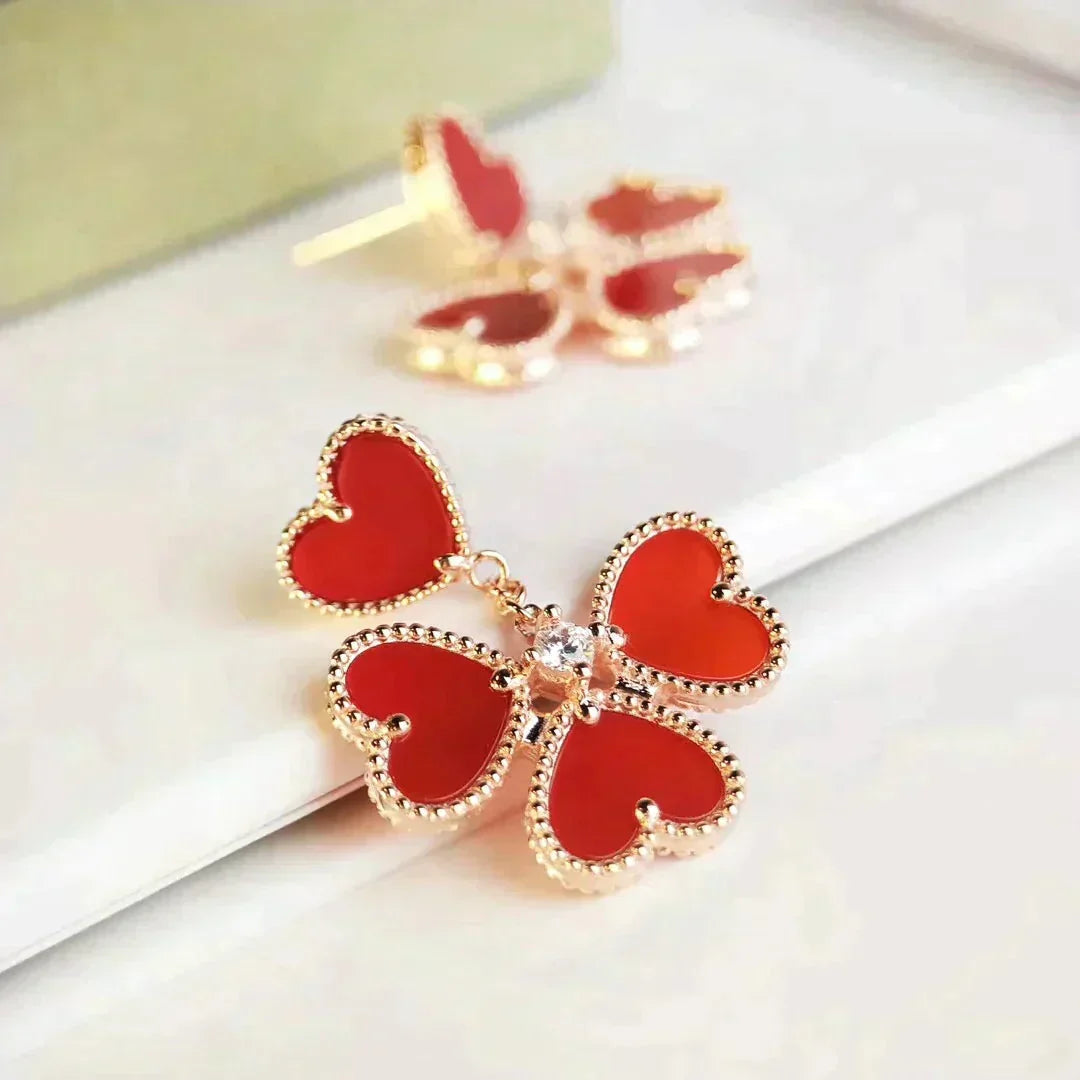 [Riva Jewelry ]SWEET CLOVER CARNELIAN EARRINGS