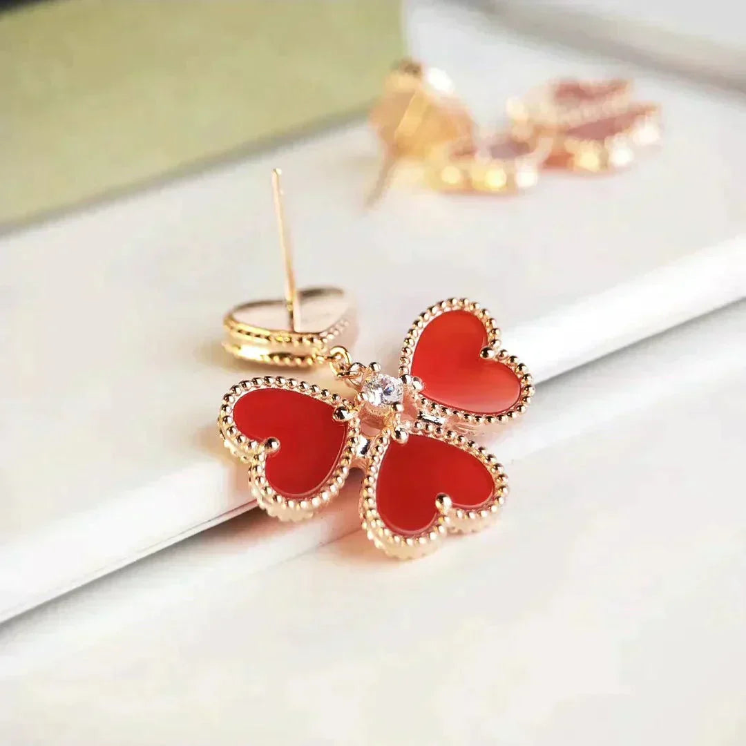 [Riva Jewelry ]SWEET CLOVER CARNELIAN EARRINGS