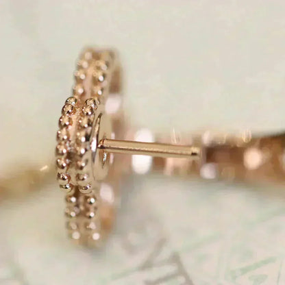 [Riva Jewelry ]CLOVER MEDIUM 1 MOTIFS FUll DIAMOND EARRINGS