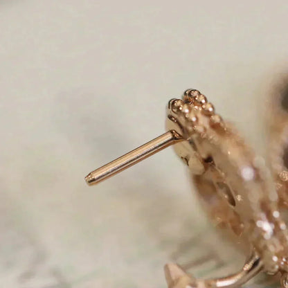 [Riva Jewelry ]CLOVER MEDIUM 1 MOTIFS FUll DIAMOND EARRINGS
