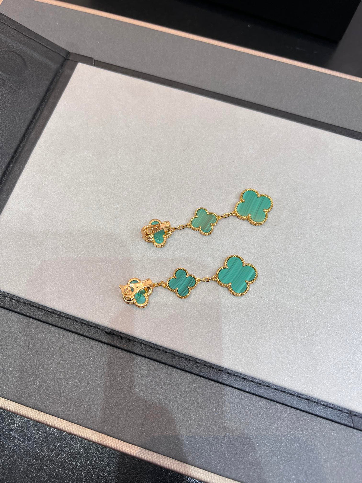[Riva Jewelry ]CLOVER MALACHITE 3 MOTIFS GOLD