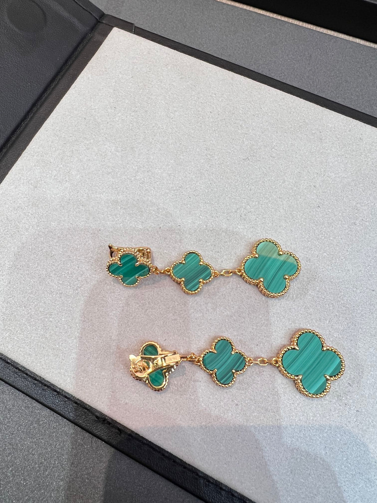 [Riva Jewelry ]CLOVER MALACHITE 3 MOTIFS GOLD