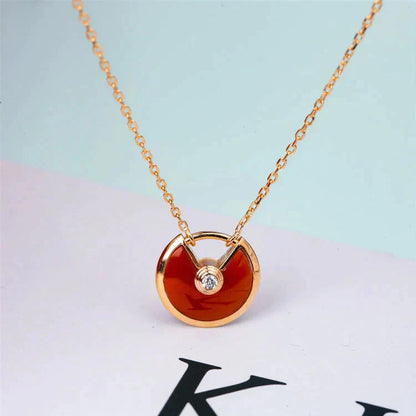 [Riva Jewelry ]AMULETTE GOLD CARNELIAN ONYX NECKLACE