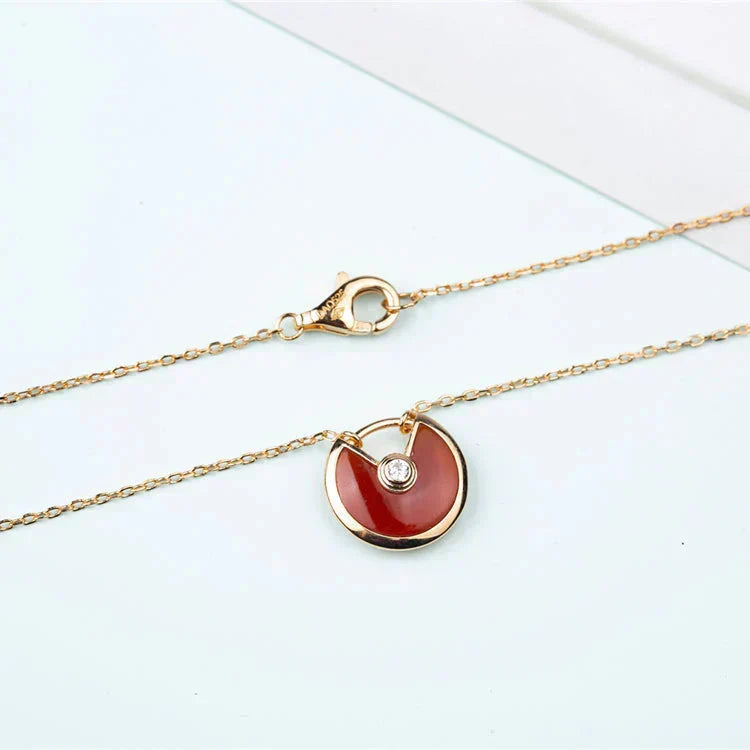 [Riva Jewelry ]AMULETTE GOLD CARNELIAN ONYX NECKLACE