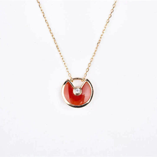 [Riva Jewelry ]AMULETTE GOLD CARNELIAN ONYX NECKLACE