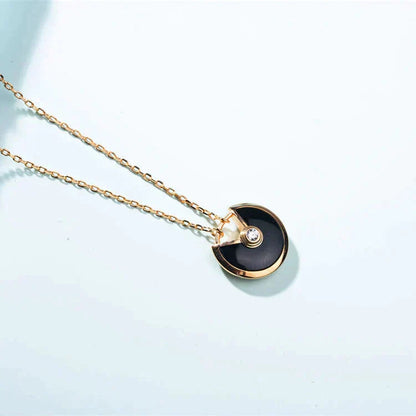 [Riva Jewelry ]AMULETTE GOLD CARNELIAN ONYX NECKLACE
