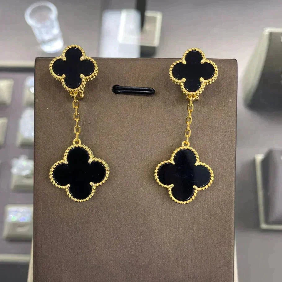 [Riva Jewelry ]CLOVER 2 MOTIFS  EARRINGS (MULTIPLE CHOICESC