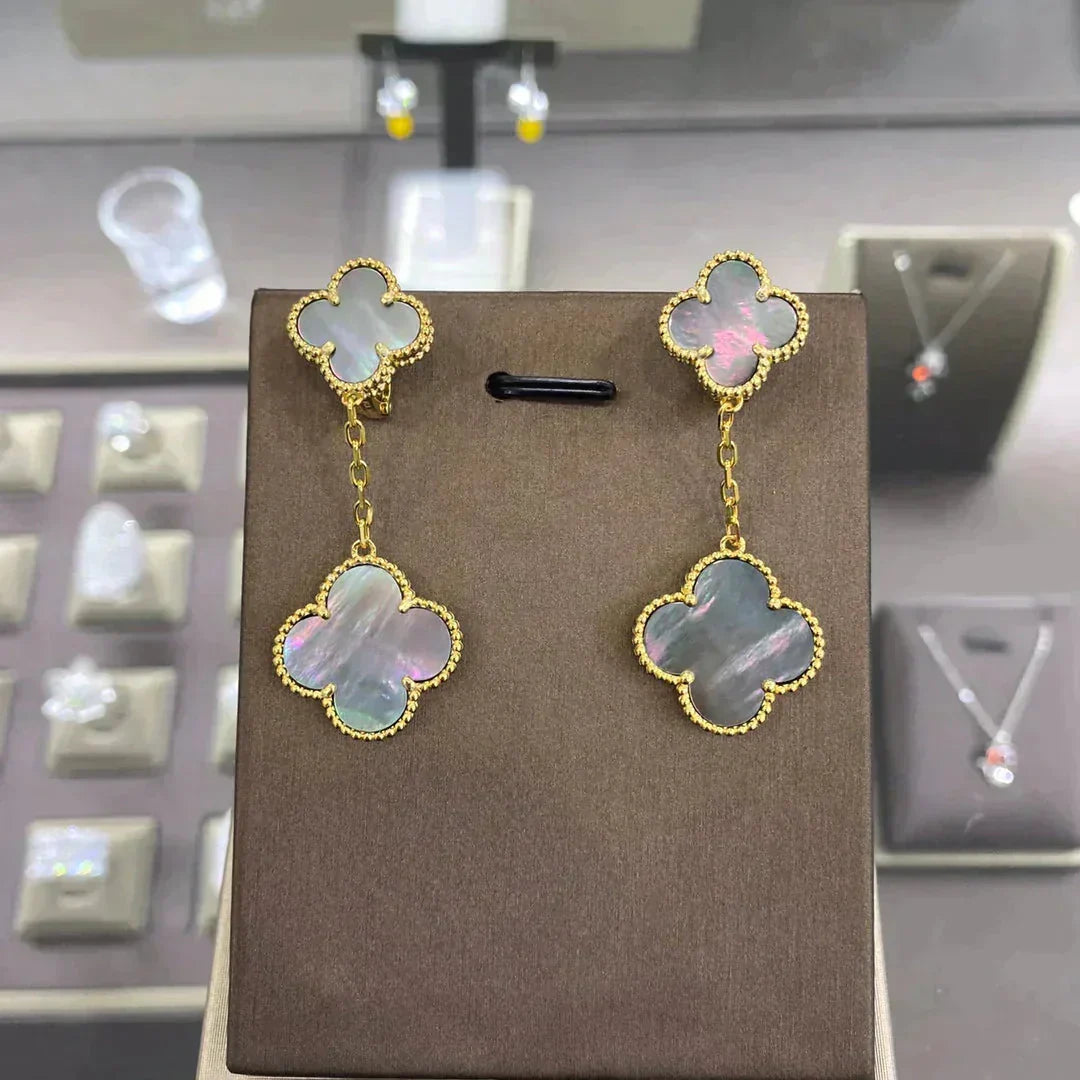 [Riva Jewelry ]CLOVER 2 MOTIFS  EARRINGS (MULTIPLE CHOICESC