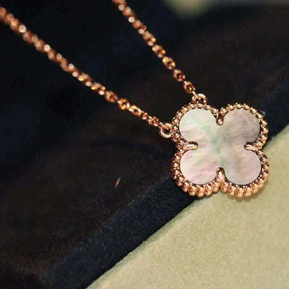 [Riva Jewelry ]CLOVER 15MM  GRAY MOTHER OF PEARL NECKLACE