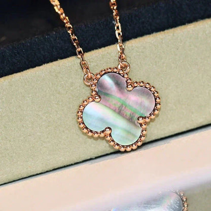 [Riva Jewelry ]CLOVER 15MM  GRAY MOTHER OF PEARL NECKLACE