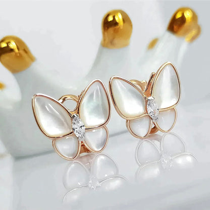 [Riva Jewelry ]BUTTERFLY MOP DIAMOND EARRINGS