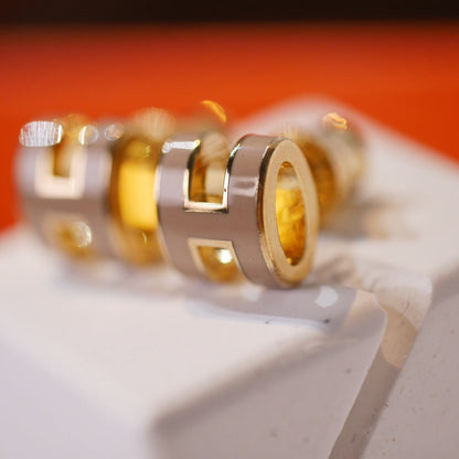 [Riva Jewelry]MINI POP H GOLD OHRRINGE GRAU