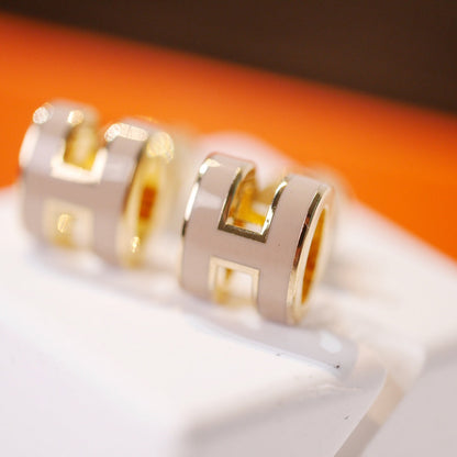 [Riva Jewelry]MINI POP H GOLD OHRRINGE GRAU