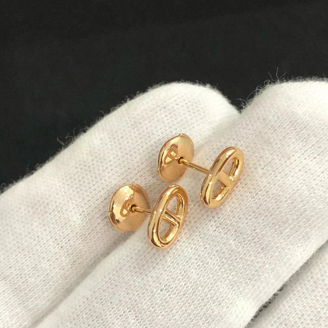 [Riva Jewelry ]CHAINE SMALL EARRINGS GOLD AND SILVER