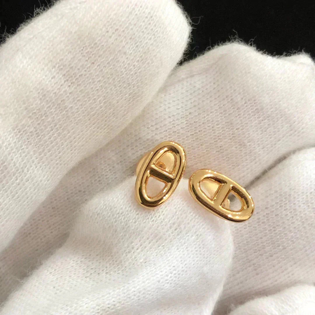 [Riva Jewelry]CHAINE SMALL EARRINGS GOLD AND SILVER