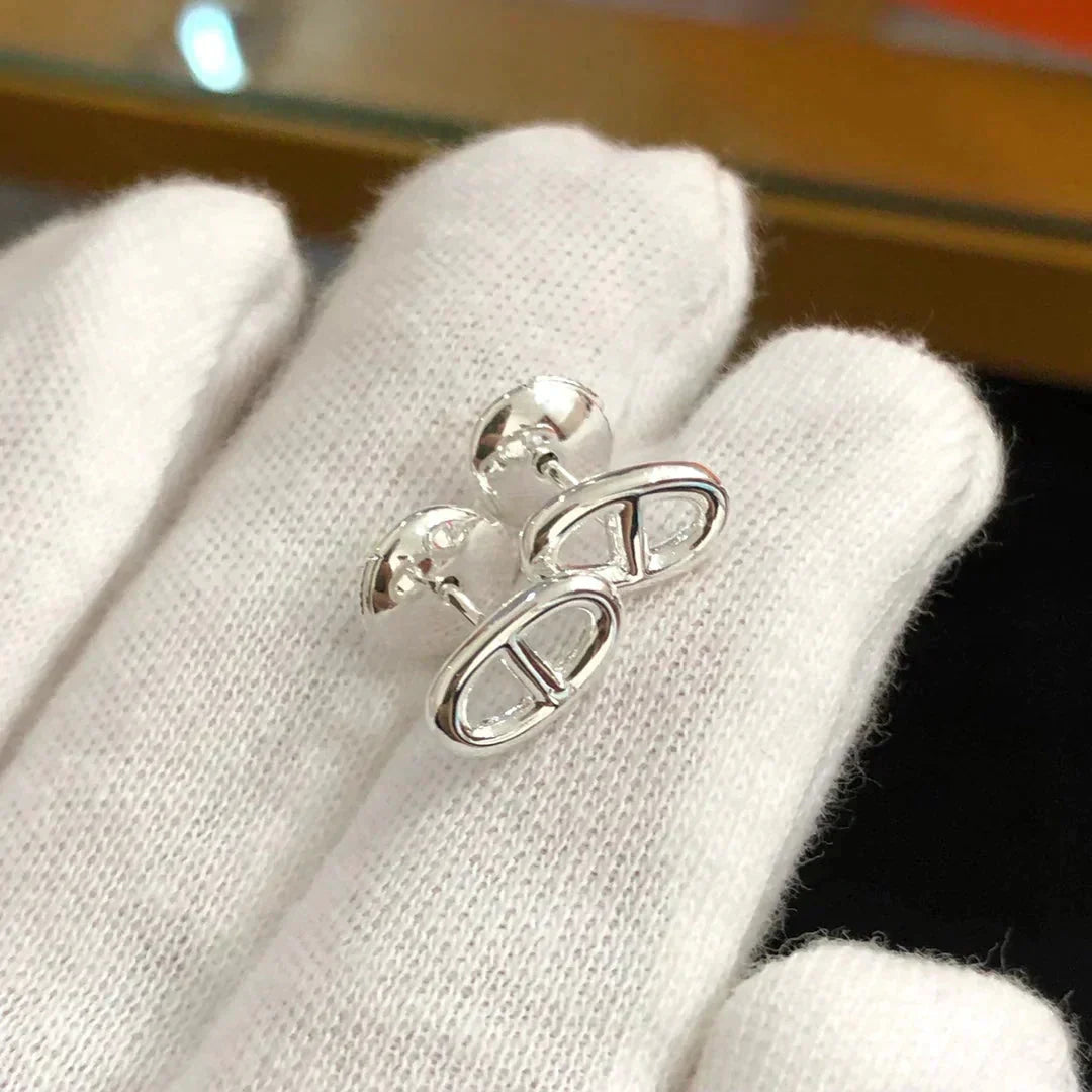 [Riva Jewelry ]CHAINE SMALL EARRINGS GOLD AND SILVER