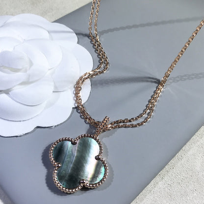 [Riva Jewelry ]CLOVER 25MM GOLD DARK MOP BIG CLOVER NECKLACE
