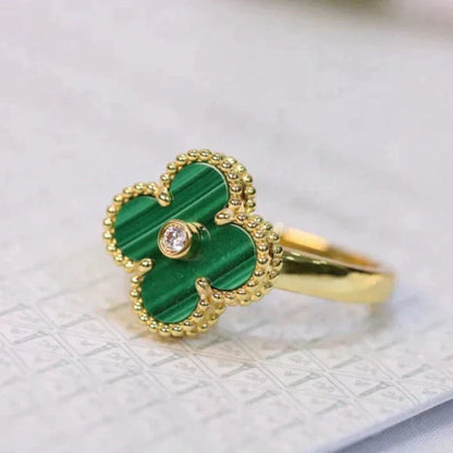 [Riva Jewelry ]CLOVER MALACHITE RING GOLD DIAMOND