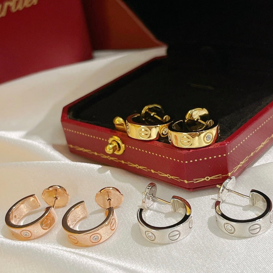[Riva Jewelry ]LOVE EARRINGS 5.7MM 2 DIAMONDS