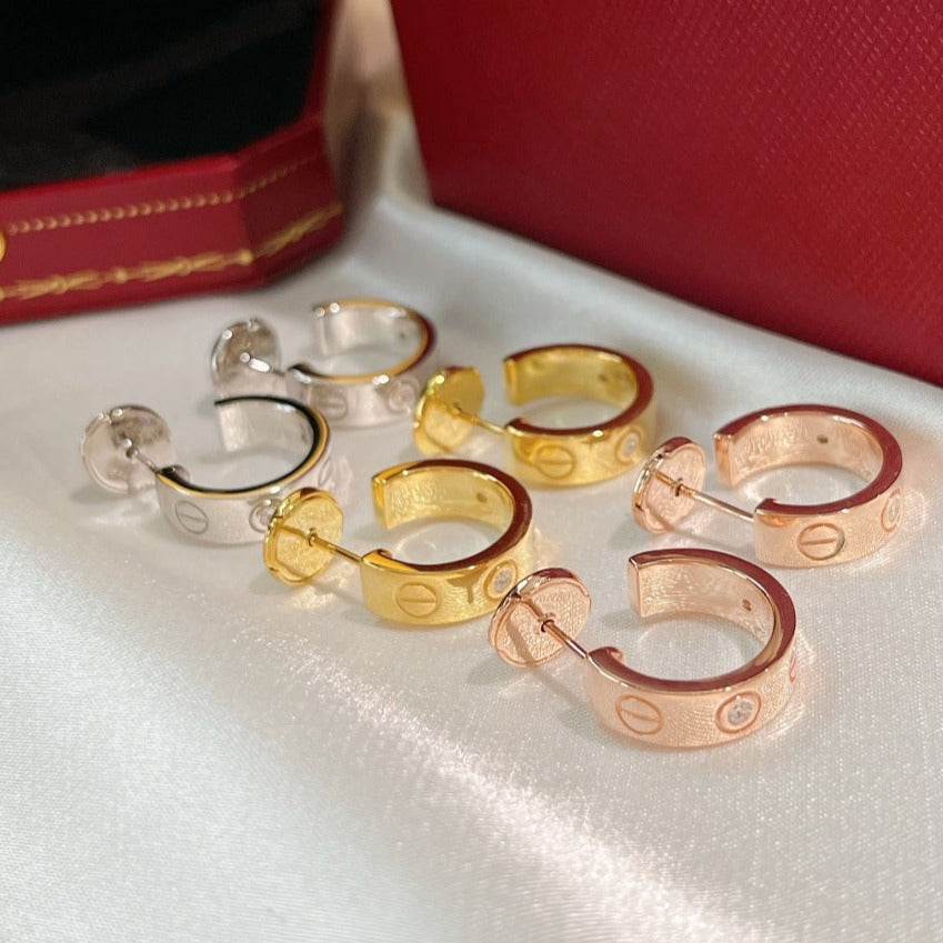 [Riva Jewelry ]LOVE EARRINGS 5.7MM 2 DIAMONDS