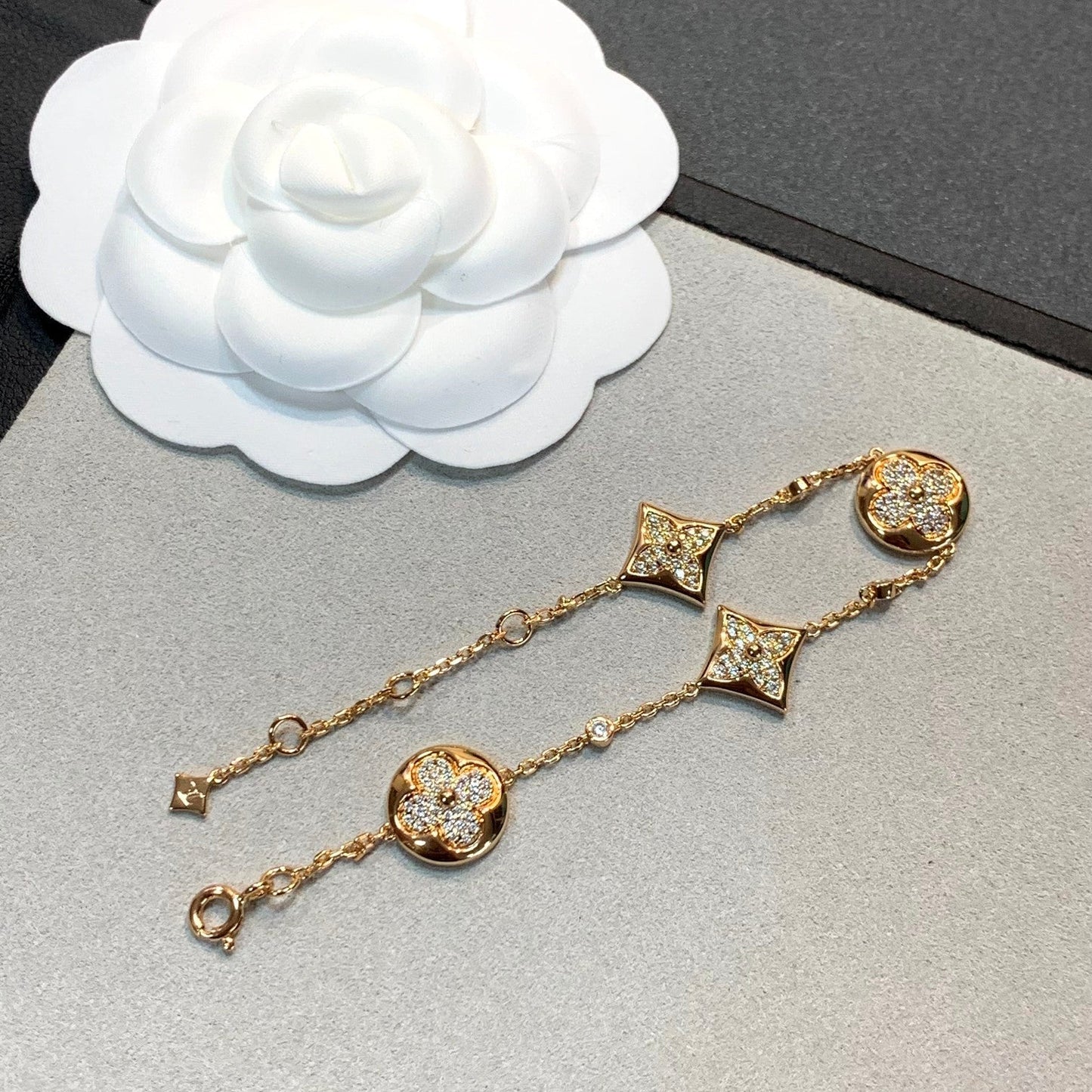 [Riva Jewelry]STAR AND SUN 4 MOTIFS GOLD DIAMONDS BRACELET