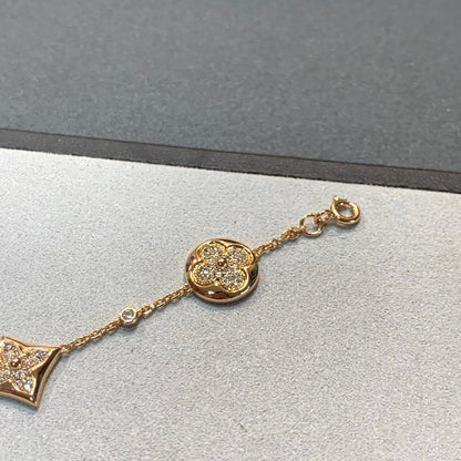 [Riva Jewelry ]STAR AND SUN 4 MOTIFS GOLD DIAMONDS BRACELET