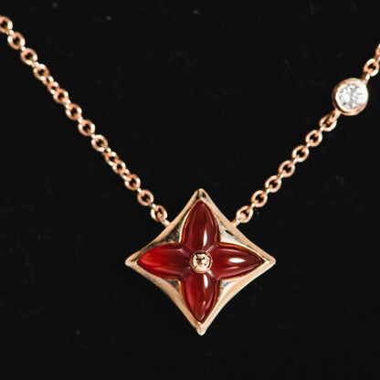 [Riva Jewelry ]STAR NECKLACE PINK GOLD 1 DIAMOND