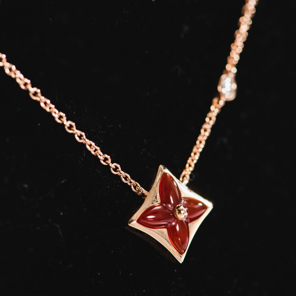 [Riva Jewelry ]STAR NECKLACE PINK GOLD 1 DIAMOND