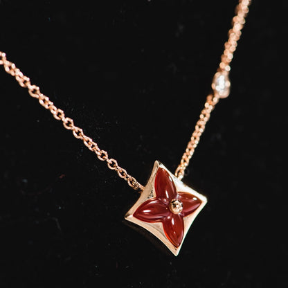 [Riva Jewelry ]STAR NECKLACE PINK GOLD 1 DIAMOND