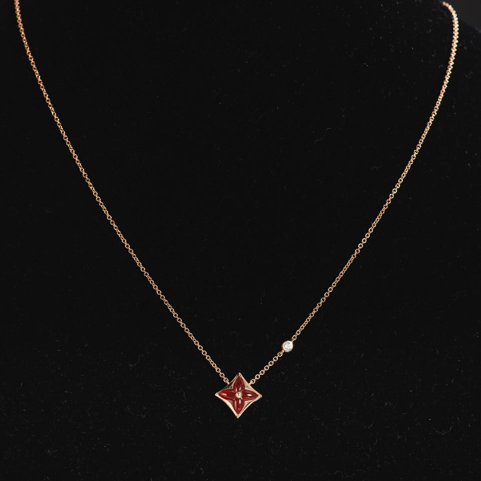 [Riva Jewelry ]STAR NECKLACE PINK GOLD 1 DIAMOND