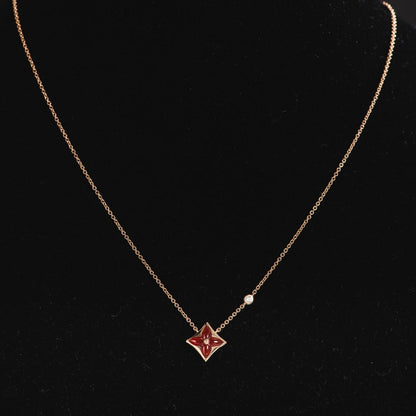 [Riva Jewelry ]STAR NECKLACE PINK GOLD 1 DIAMOND