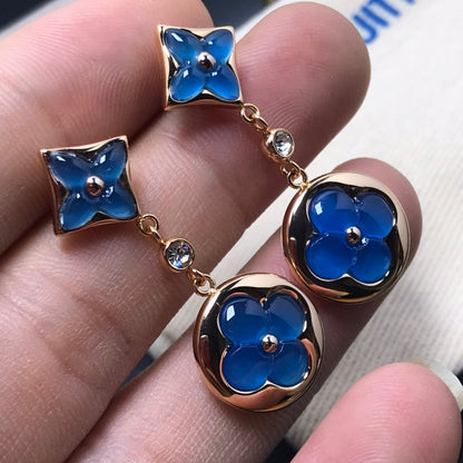 [Riva Jewelry]STERN- UND SONNEN-ACHAT-DIAMANT-OHRRINGE