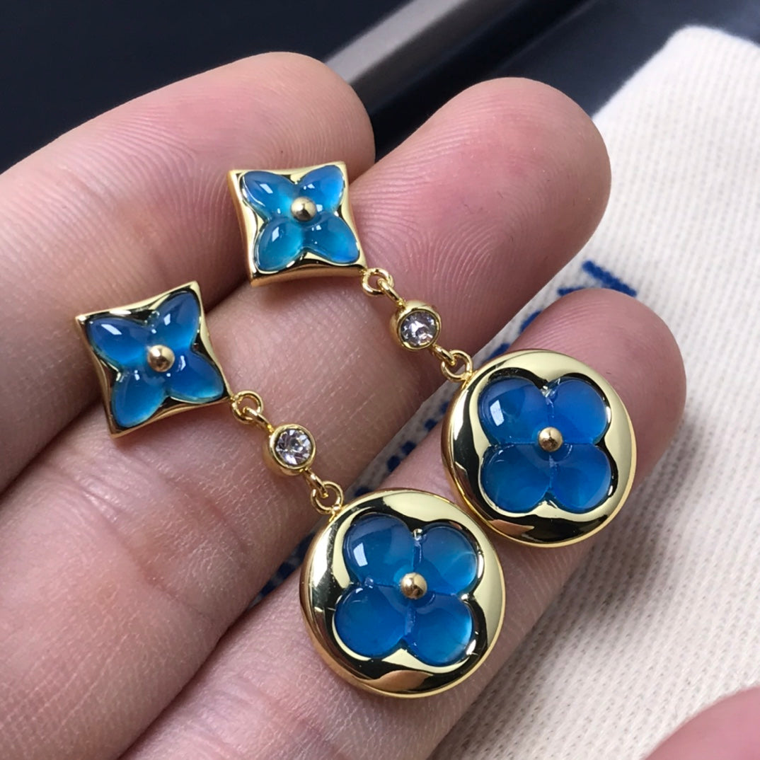 [Riva Jewelry]STERN- UND SONNEN-ACHAT-DIAMANT-OHRRINGE
