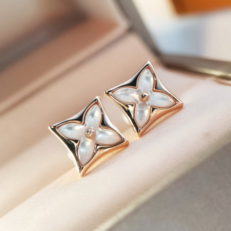 [Riva Jewelry ]STAR MOP PINK GOLD EARRINGS