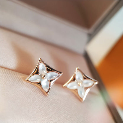[Riva Jewelry ]STAR MOP PINK GOLD EARRINGS