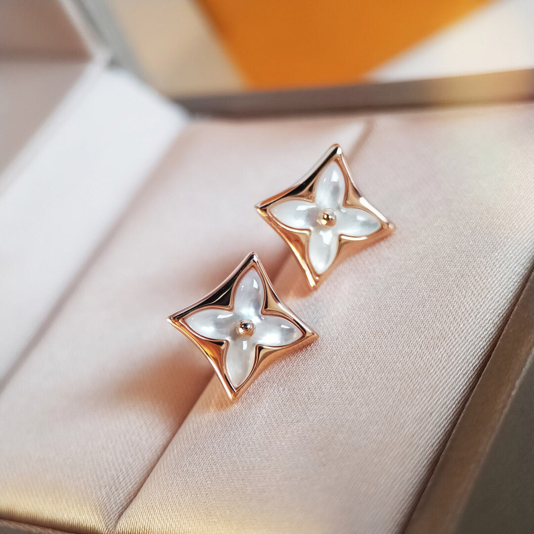 [Riva Jewelry ]STAR MOP PINK GOLD EARRINGS
