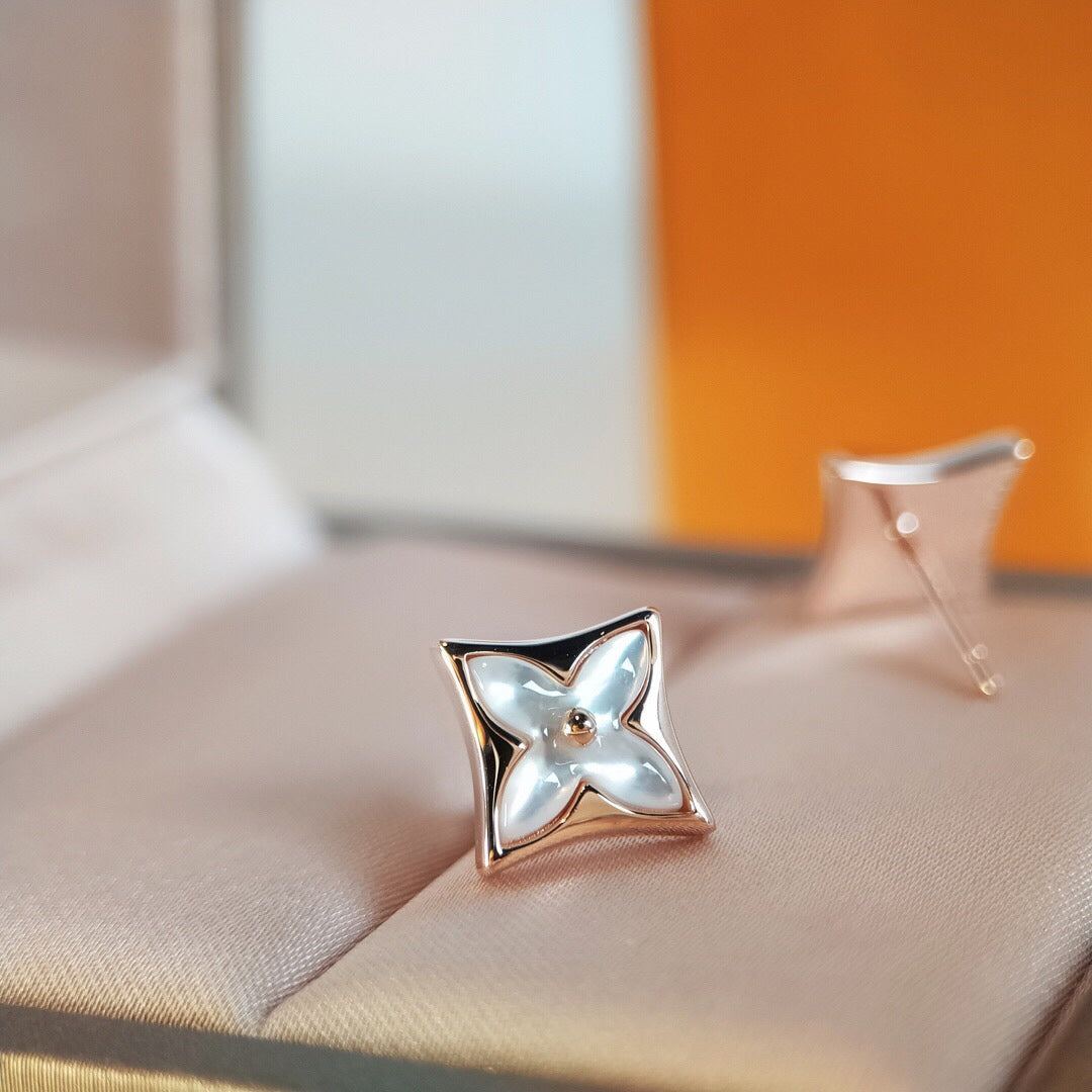 [Riva Jewelry]STAR MOP ROSE GOLD EARRINGS