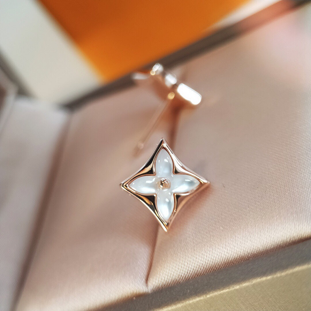 [Riva Jewelry ]STAR MOP PINK GOLD EARRINGS
