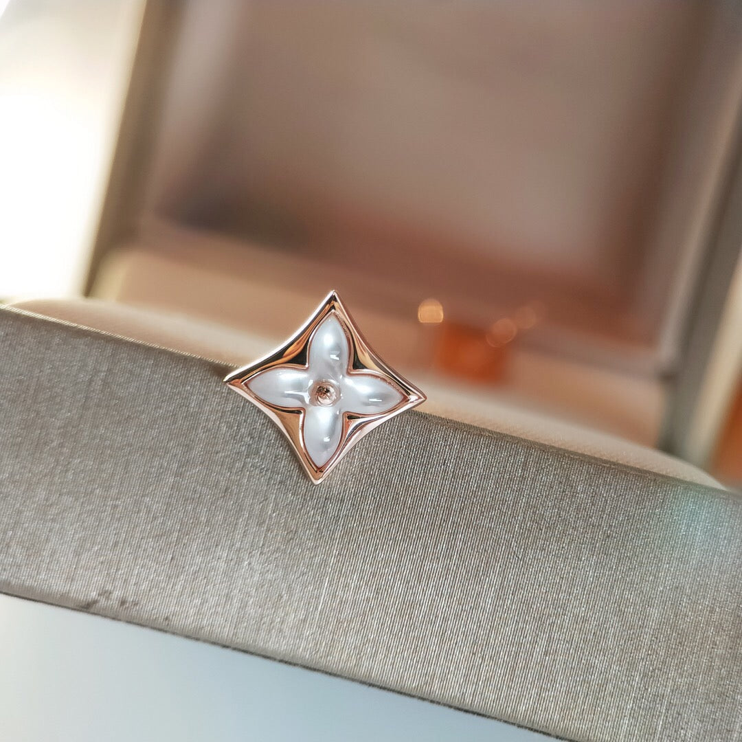 [Riva Jewelry ]STAR MOP PINK GOLD EARRINGS