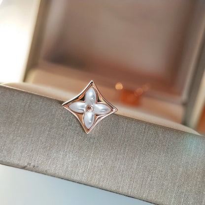 [Riva Jewelry ]STAR MOP PINK GOLD EARRINGS