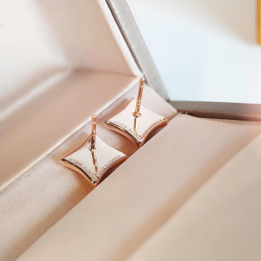 [Riva Jewelry ]STAR MOP PINK GOLD EARRINGS