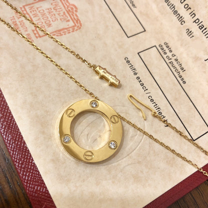 [Riva Jewelry ]LOVE NECKLACE 16MM 3 DIAMONDS