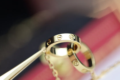[Riva Jewelry ]LOVE NECKLACE DOUBLE RING GOLD