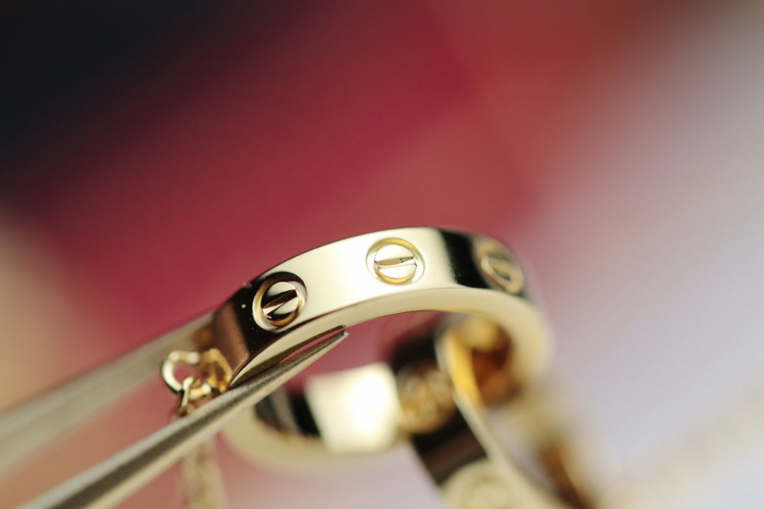[Riva Jewelry ]LOVE NECKLACE DOUBLE RING GOLD