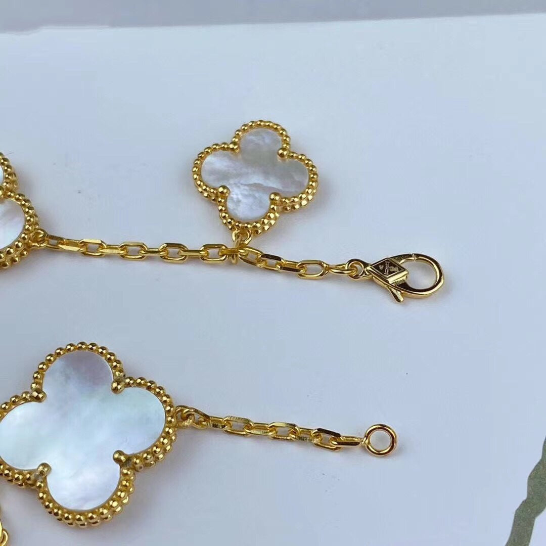 [Riva Jewelry ]MAGIC CLOVER MOP GOLD BRACELET 5 MOTIFS